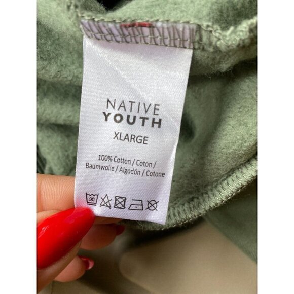 NATIVE Youth Mens Green Sweatshirt BNWOT Xlarge New Blue Contrast Trim - Picture 7 of 8